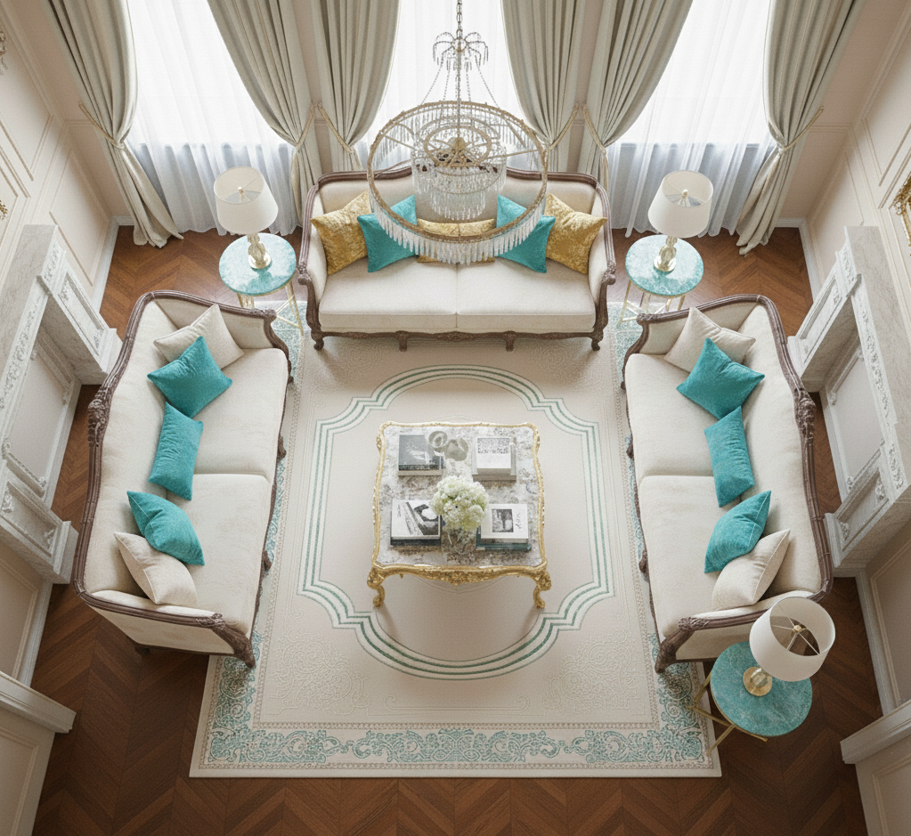 Covor Asia Modern Classic 224 Cream Turcoaz