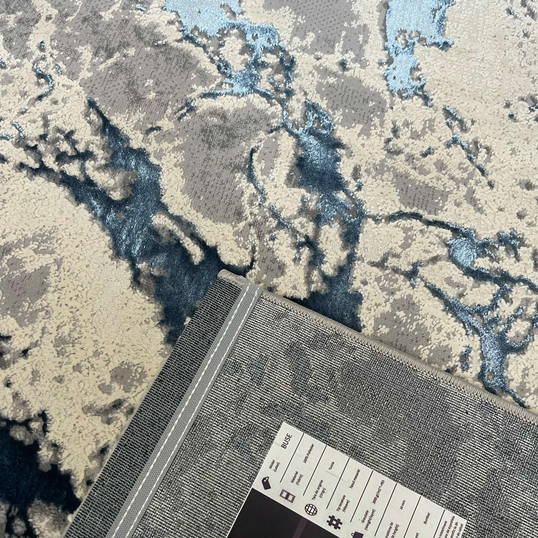 Covor Buse, Fulgerul, Albastru Regal, Living, Dormitor, Modern