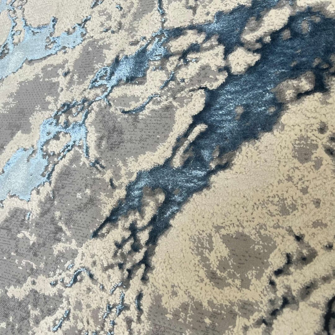 Covor Buse, Fulgerul, Albastru Regal, Living, Dormitor, Modern