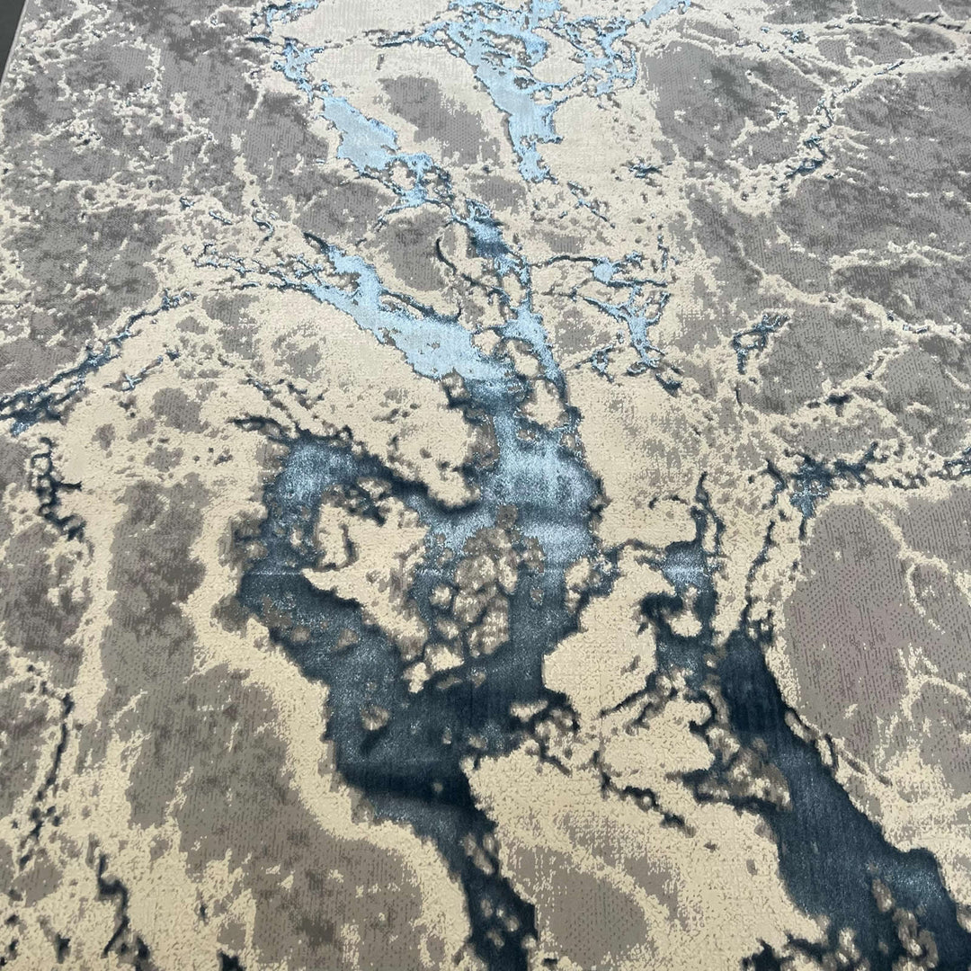 Covor Buse, Fulgerul, Albastru Regal, Living, Dormitor, Modern