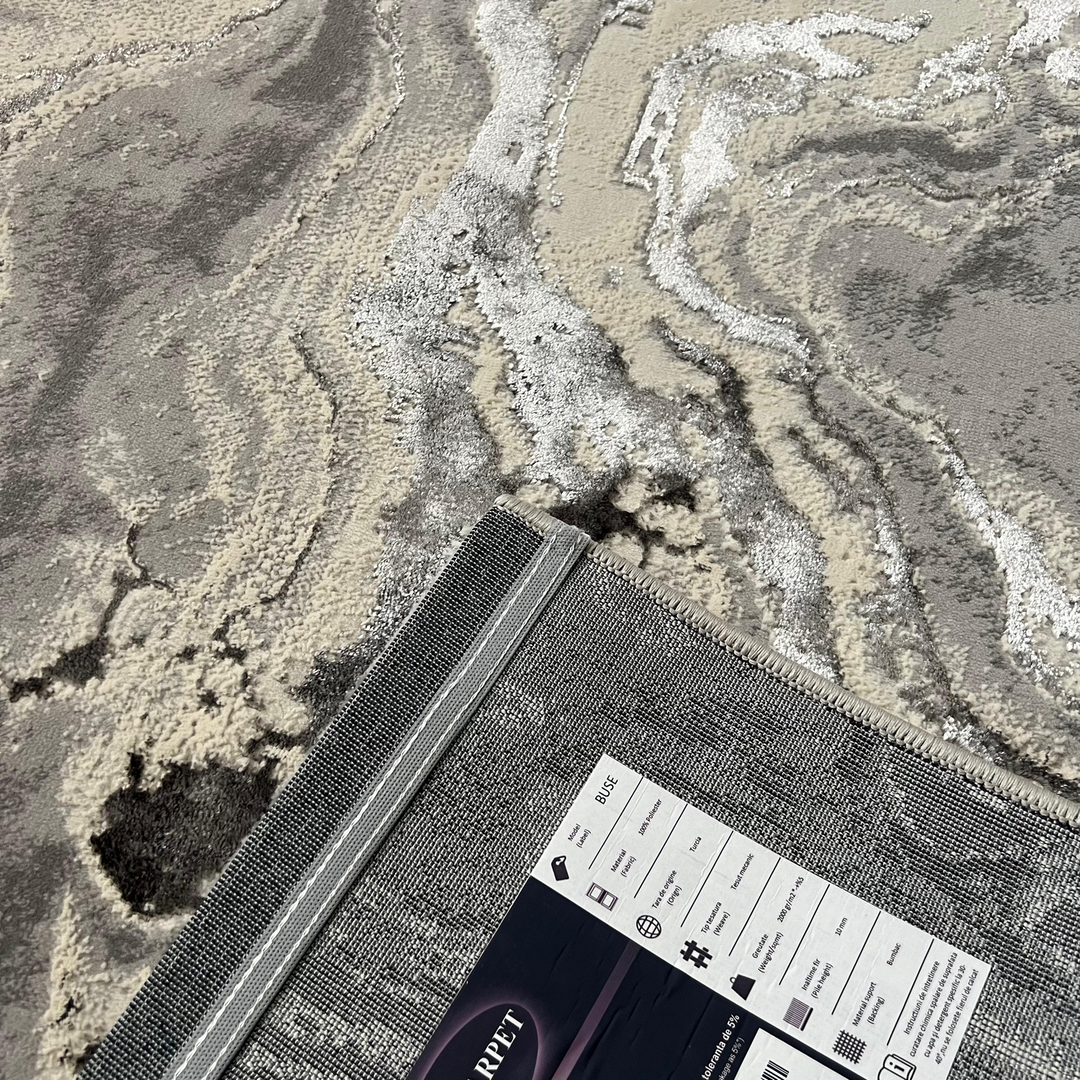 Covor Buse, Galaxy, Gri, Living, Dormitor, Modern