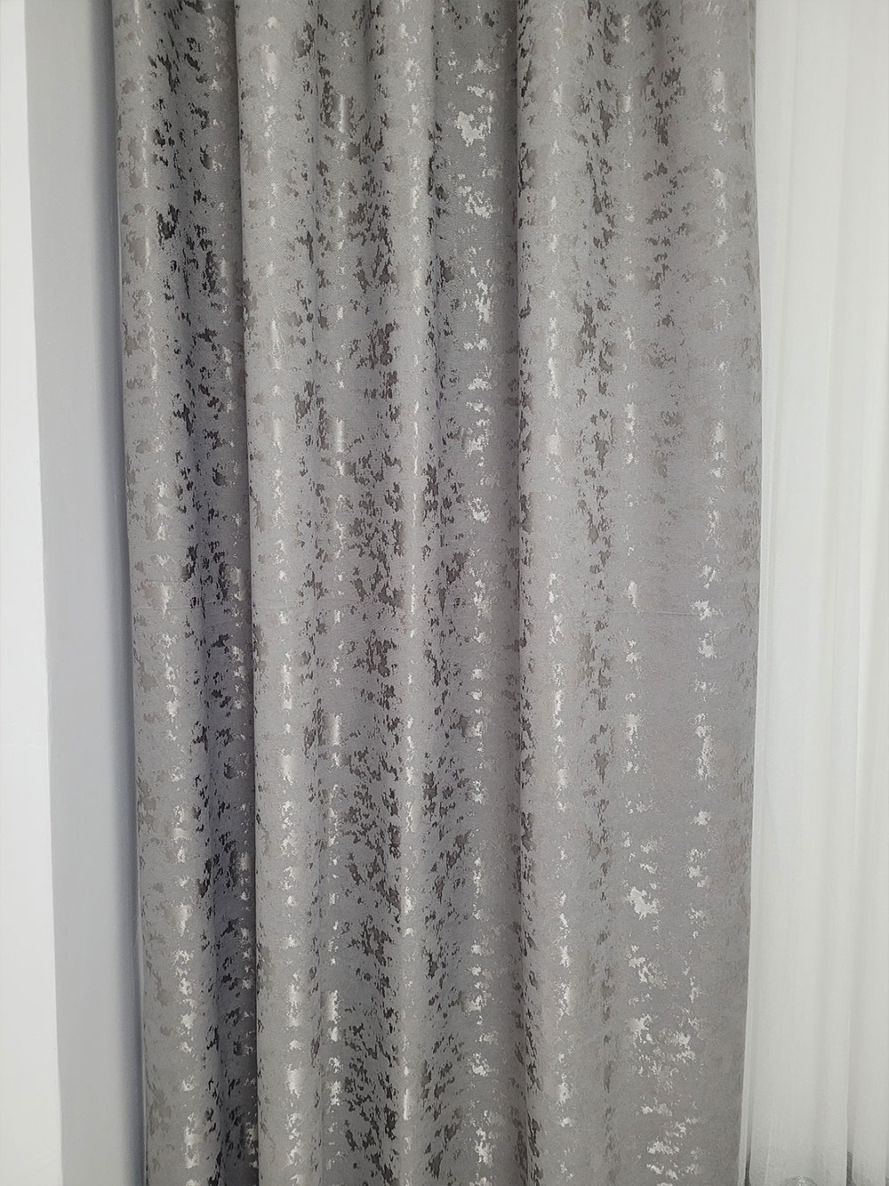 Set draperie si perdea, alb/gri