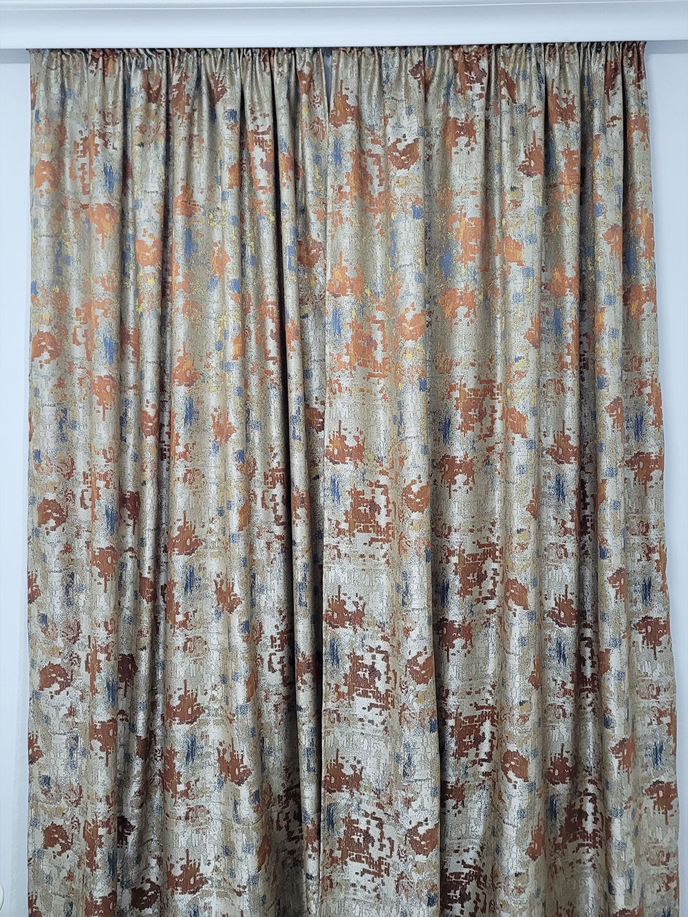 Set draperie si perdea, gri/maro model cromatic