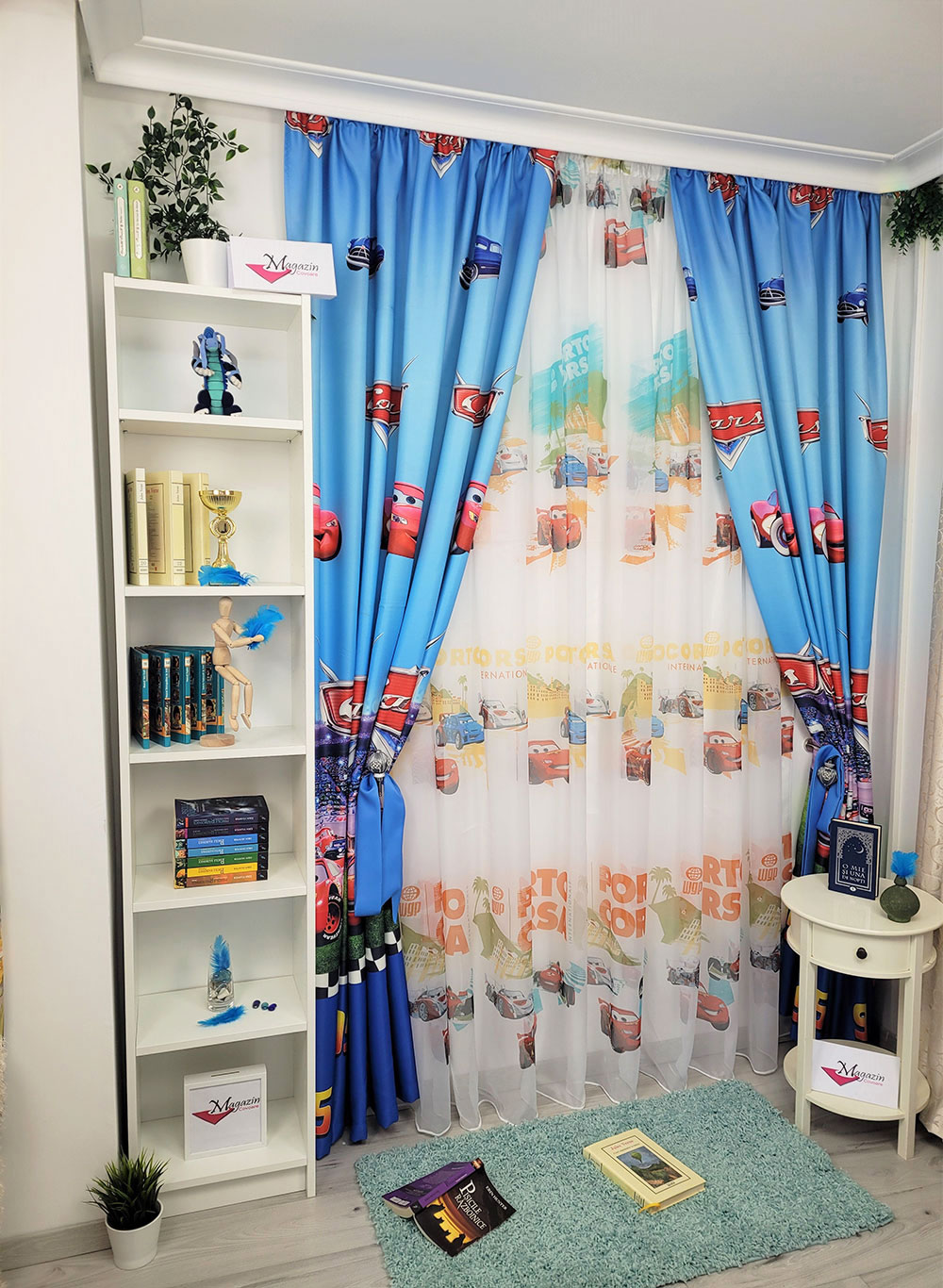 Perdea pentru camera copiilor Cars