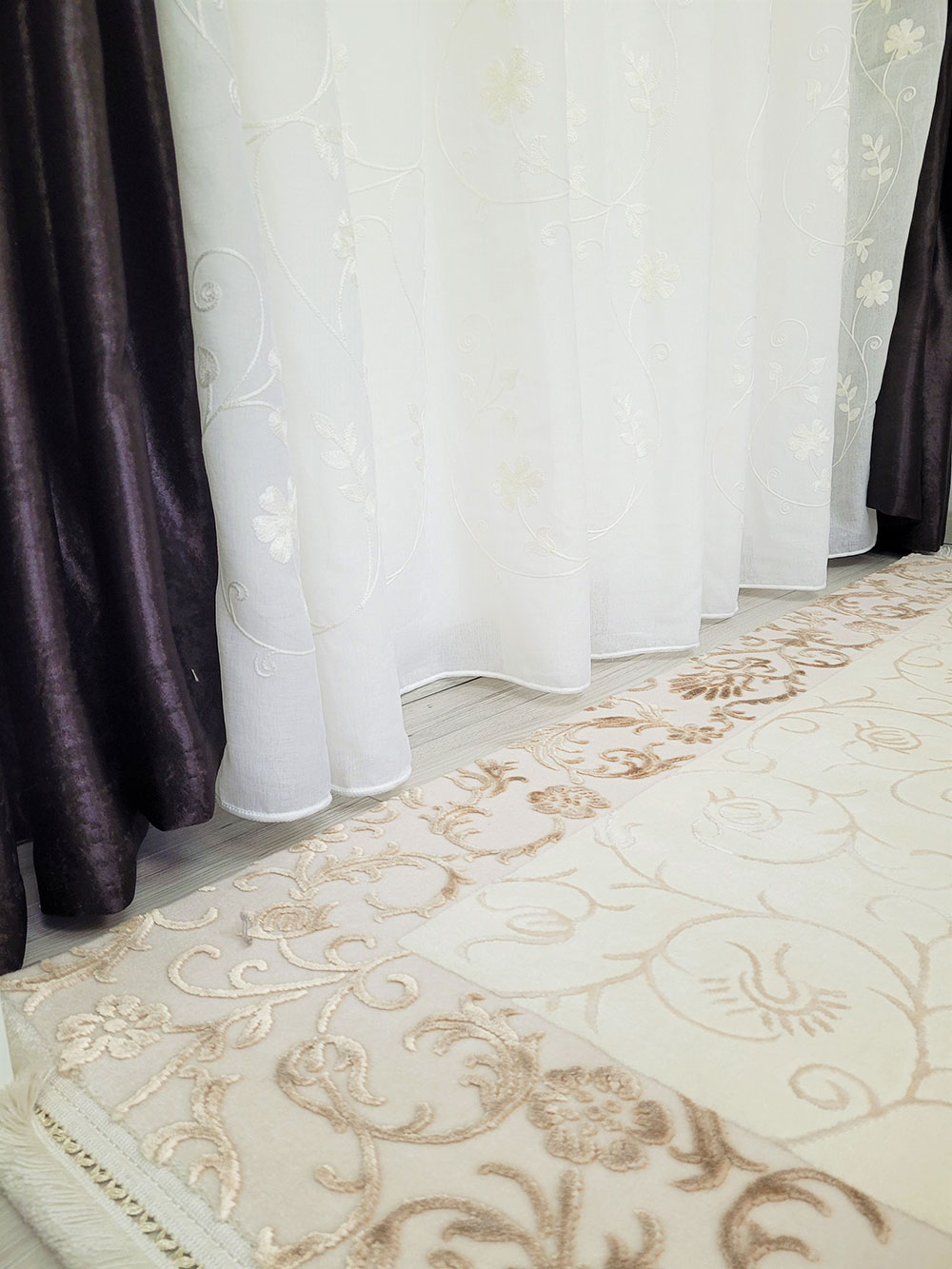 Perdea alba nature black out