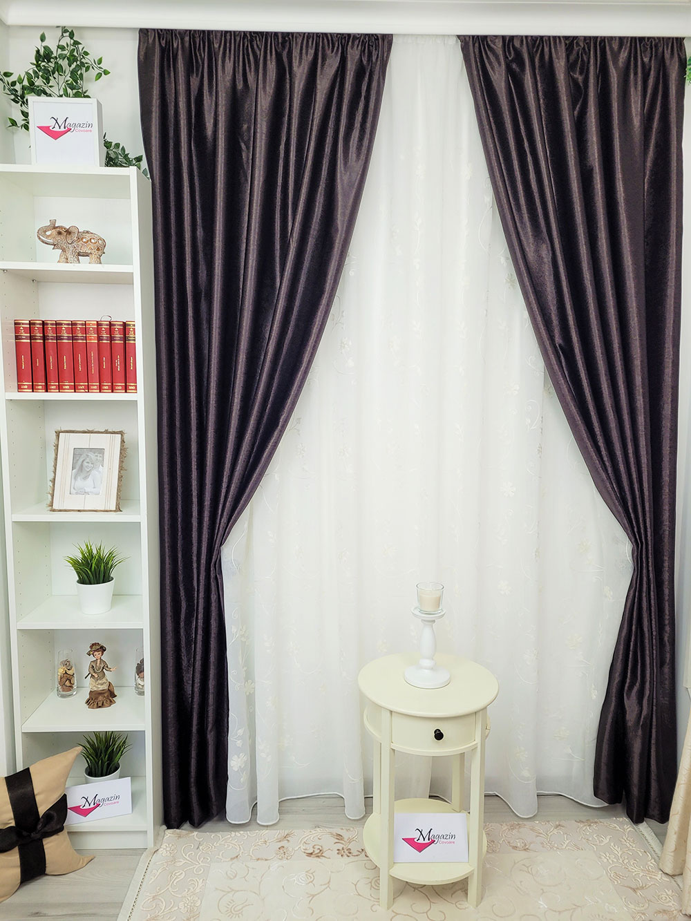 Set draperie si perdea, black out maro