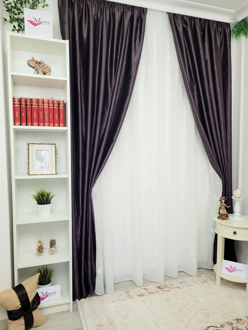 Perdea alba nature black out