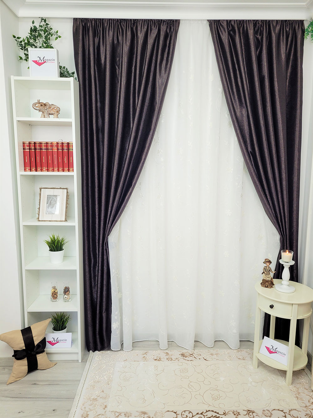 Set draperie si perdea, black out maro
