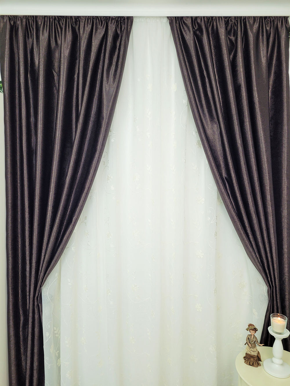 Set draperie si perdea, black out maro