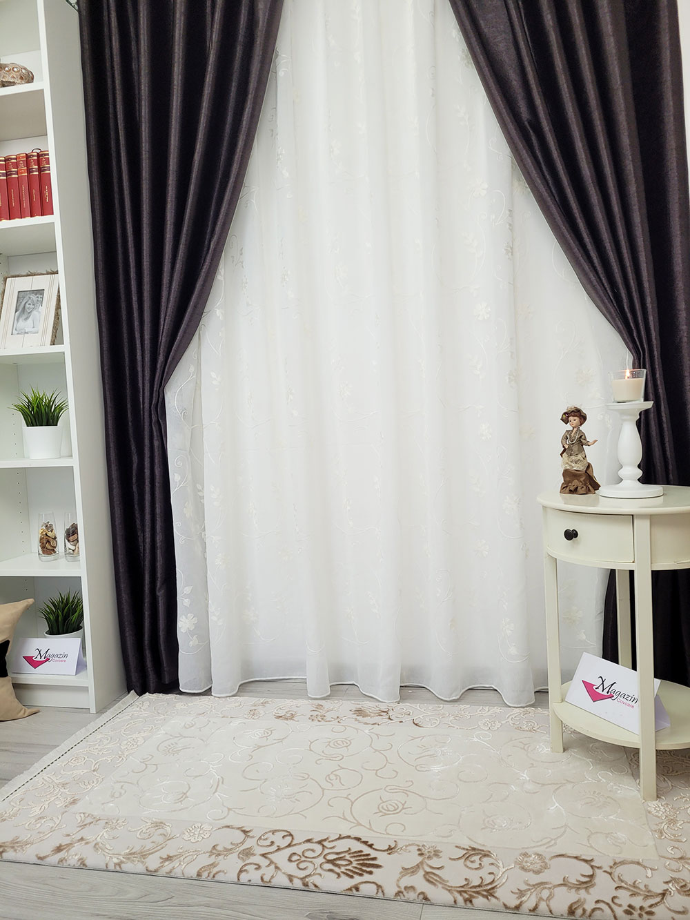 Perdea alba nature black out