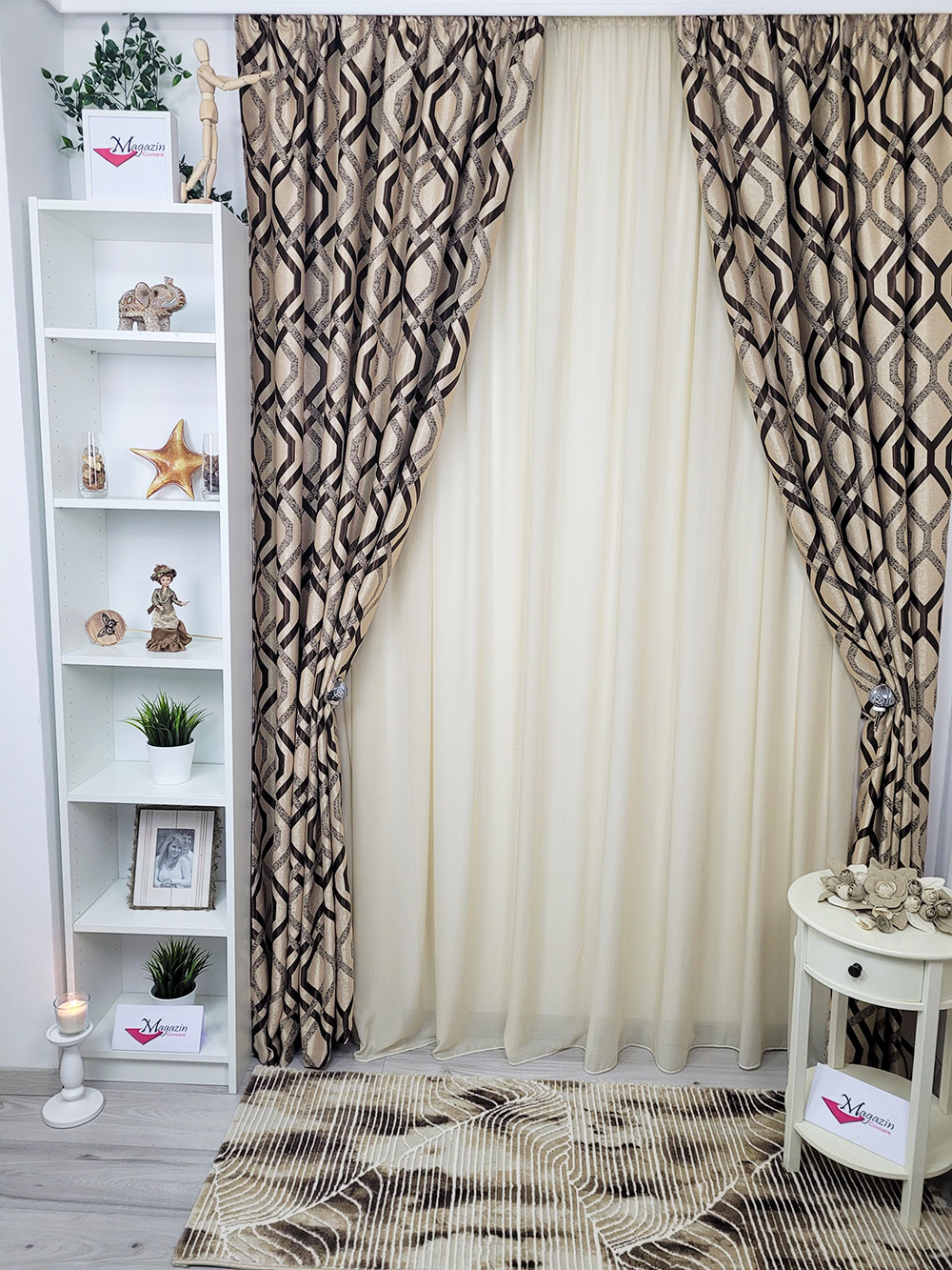 Set draperie si perdea, black out romburi