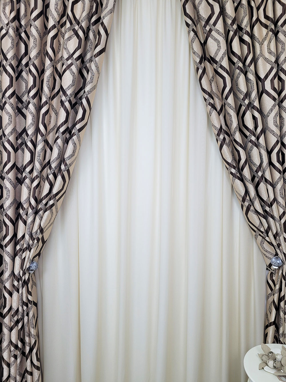 Set draperie si perdea, black out romburi