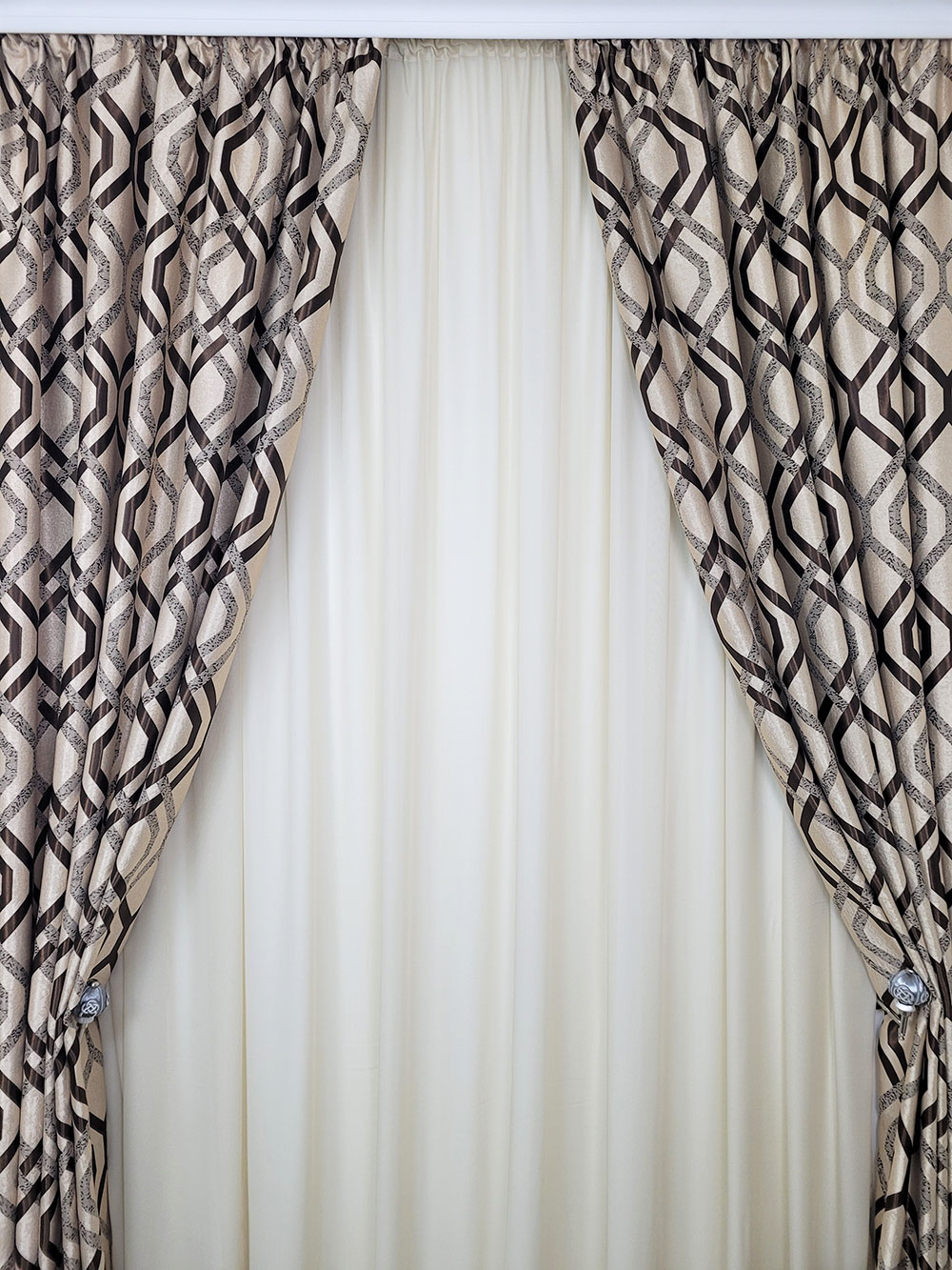 Set draperie si perdea, black out romburi