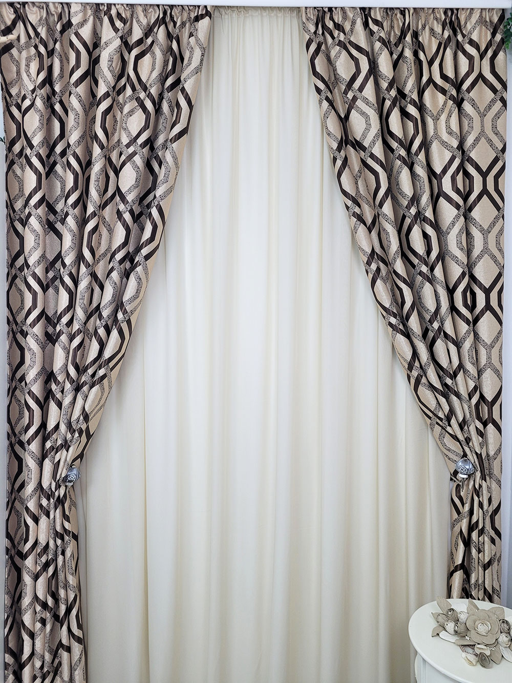 Set draperie si perdea, black out romburi