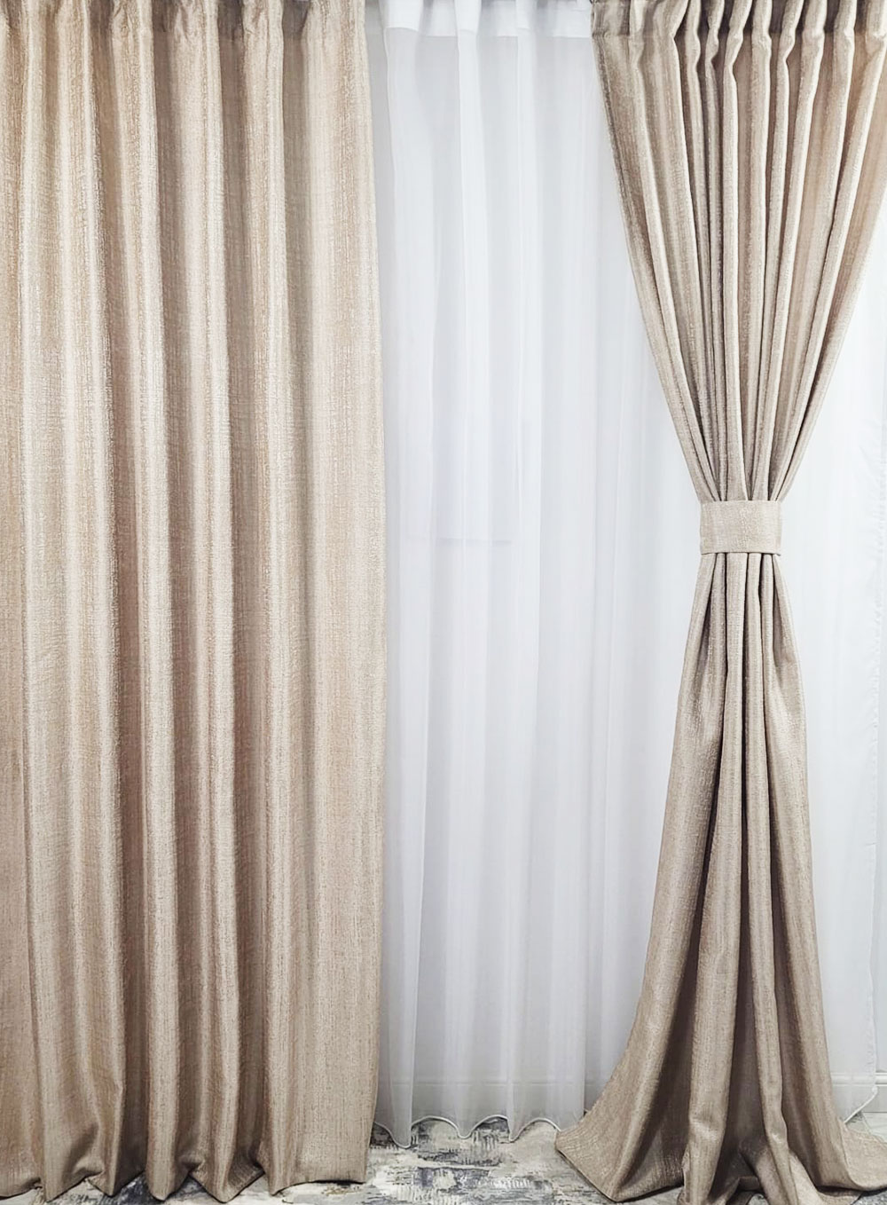 Draperie cu insertii Crem