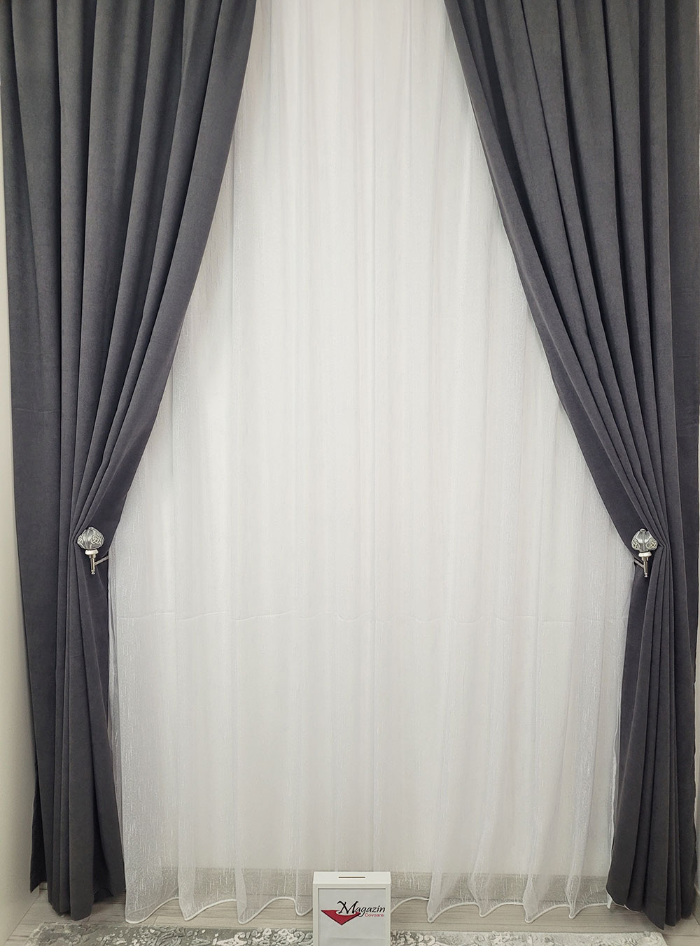 Set draperie si perdea, Pure Grey and White