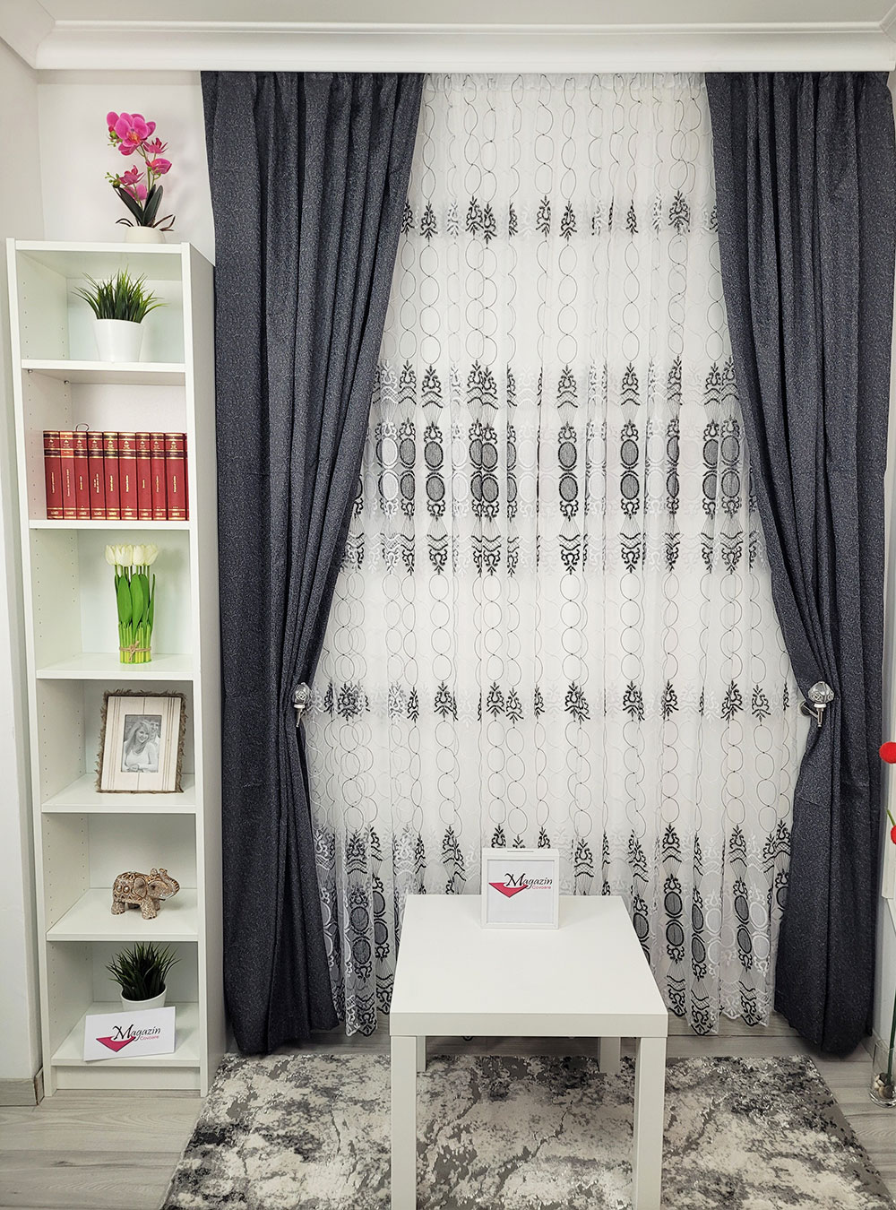 Set draperie si perdea, Black and White,