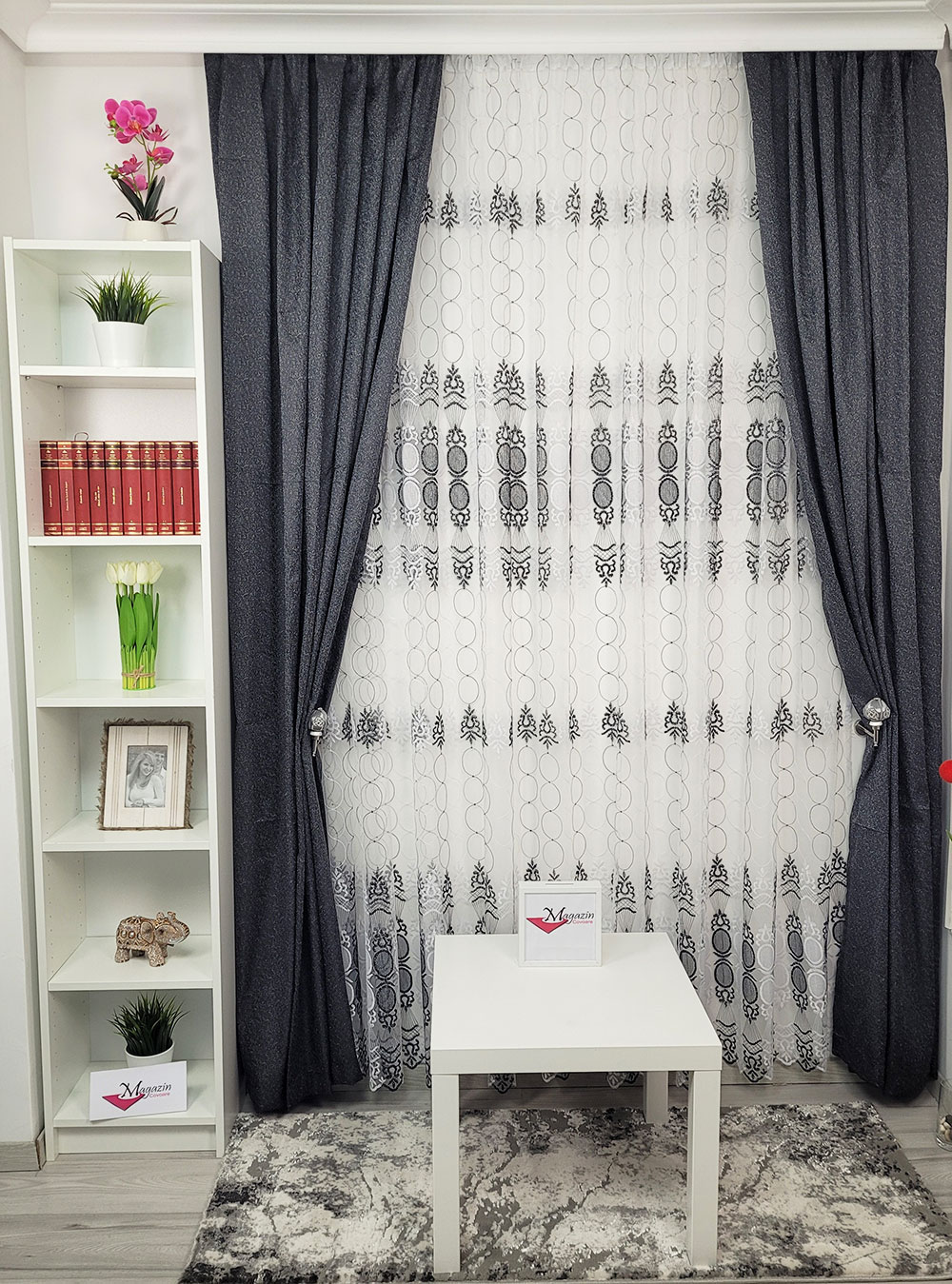 Set draperie si perdea, Black and White,