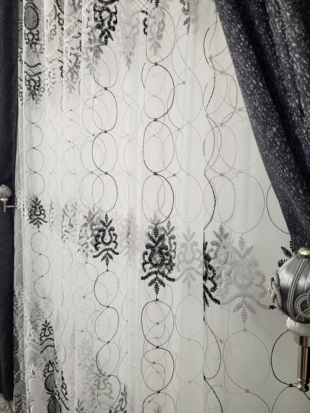 Set draperie si perdea, Black and White,