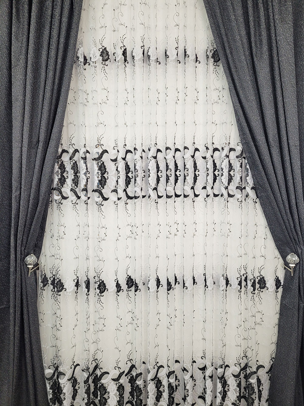 Set draperie si perdea, Black and White,