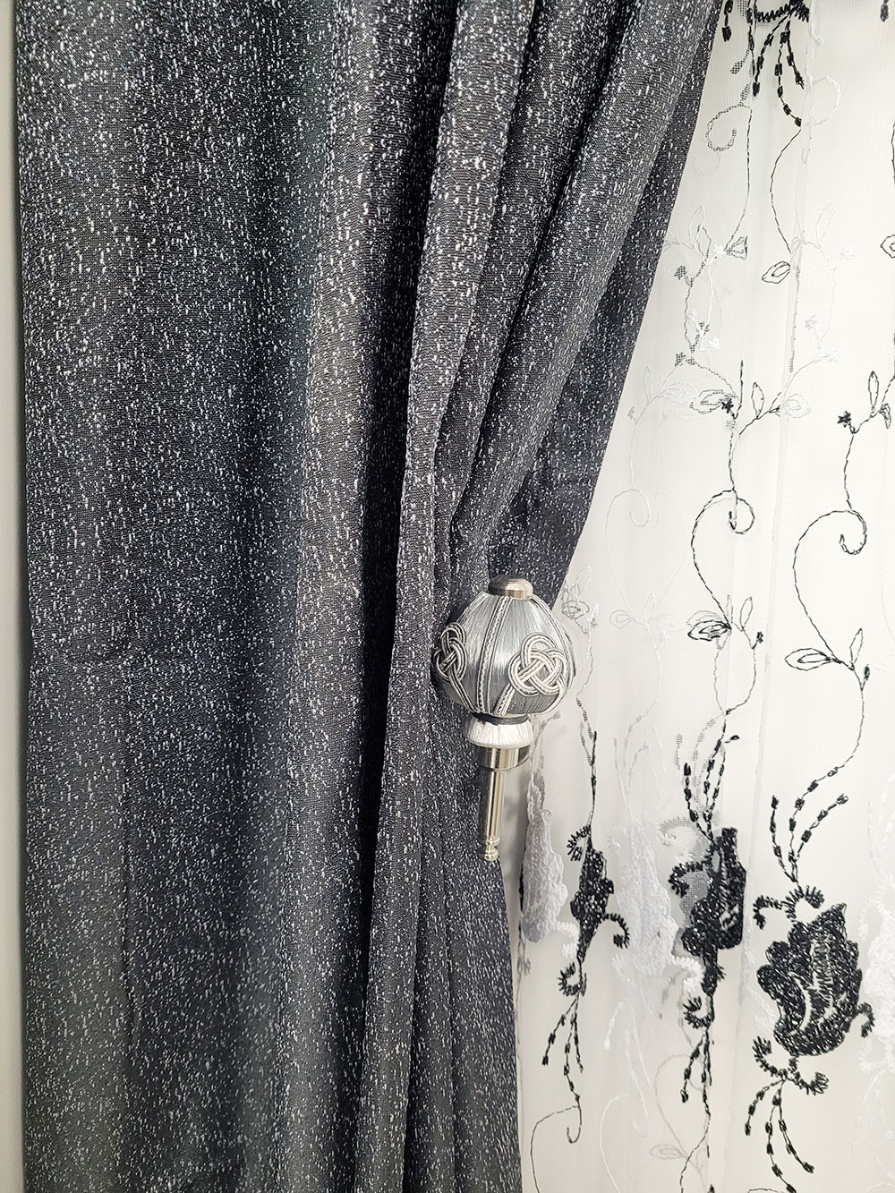 Set draperie si perdea, Black and White,