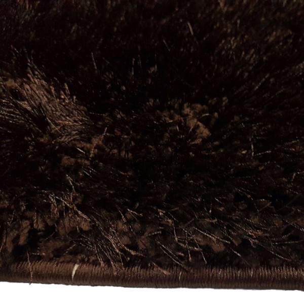 Covor Shaggy de lux din matase S009 Ciocolatiu