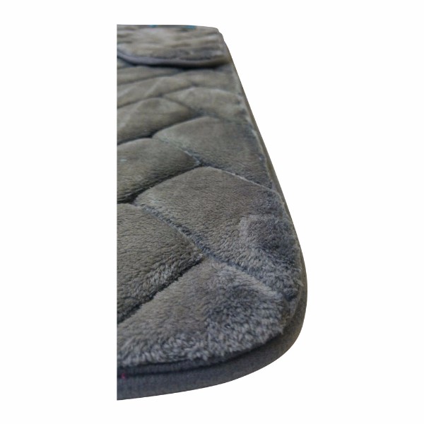 Set covoare pentru baie gri, model dreptunghiuri