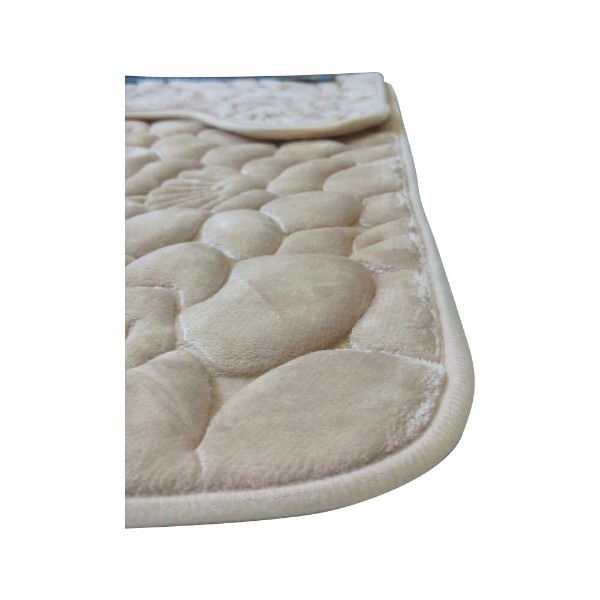 Set covoare pentru baie crem, model scoici