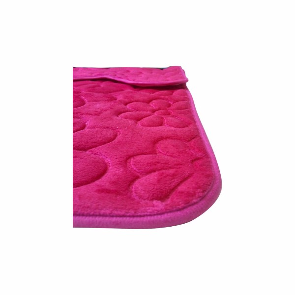 Set covoare pentru baie roz, model flori